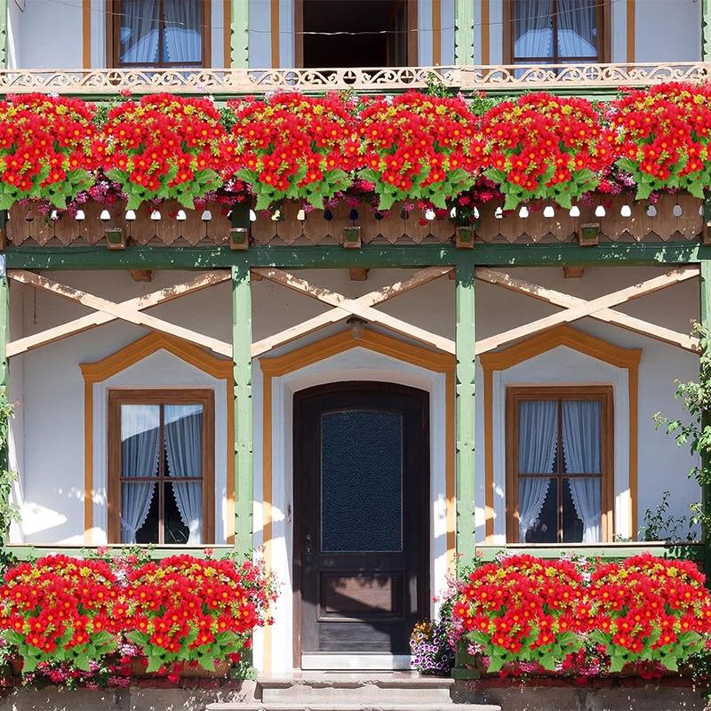 28 Heads Red Artificial Daisy Flower UV-resistant False Silk Flower Bouquet  for Home Room Wedding Garden Decoration Fake Flower