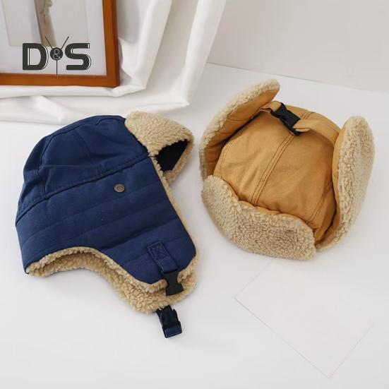 Unisex Winter Hat Thickened Fleece Lined Ear Protection Windoroof Buckle Fasten Heat Retention Outdoor Skiing Skating Snowboarding Lei Feng Hat