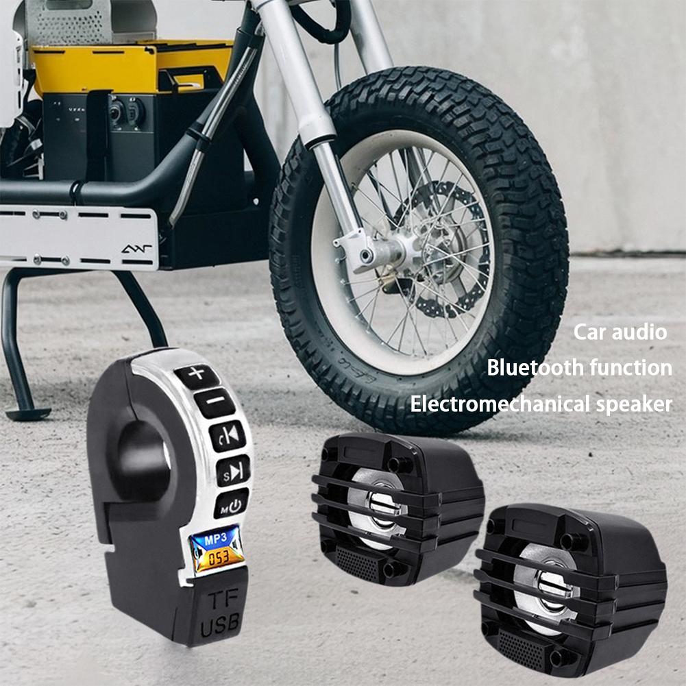 E-Bike Motorcycle Handlebar Audio Bluetooth-Compatible Speaker with Handle Switch TF Card Playback & USB Mobile Phone Charging
