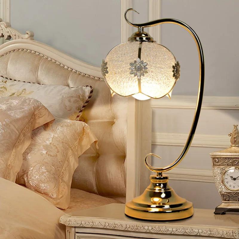 Dimmable Led Eye Protection Table Lamp European Style Bedside Lamp Table Lamp For Bedroom Creative Wedding Home Decoration золотой