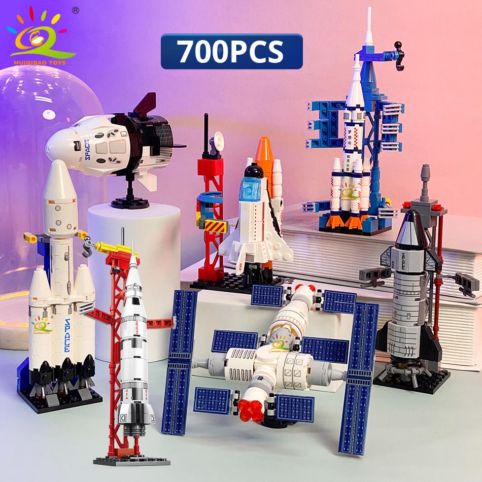 Aviation Spaceport Model Space Shuttle Rocket Launch Center Construction Building Blocks MOC Spaceship Kids Bricks Toy