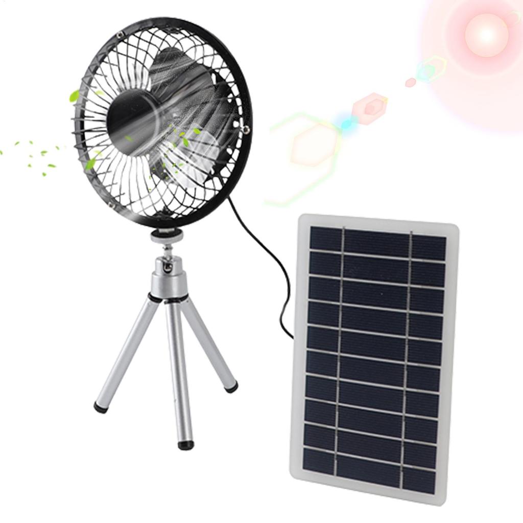 Ventilatore Solare per Campeggio Outdoor Kit Ventilatore con Pannello Solare da 10W Impermeabile Versatile con Supporto Pieghevole per Case Camper Serre Verde