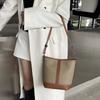 Bag High-end Exquisite Leather Bucket Bag Commuter Shoulder Messenger Bag First Layer Cowhide Women's Bag