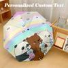 8‑Rib Automatic Umbrella, Bear Design Foldable Umbrella for Sun Rain Protection Travel