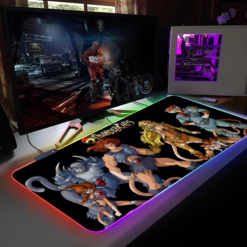 

T-Thundercats Mouse Pad RGB Backlit Mouse Pad Laptop Mouse Pad Laptop Gamer Computer Desk Gaming Accessories RGB600x300x3mm
