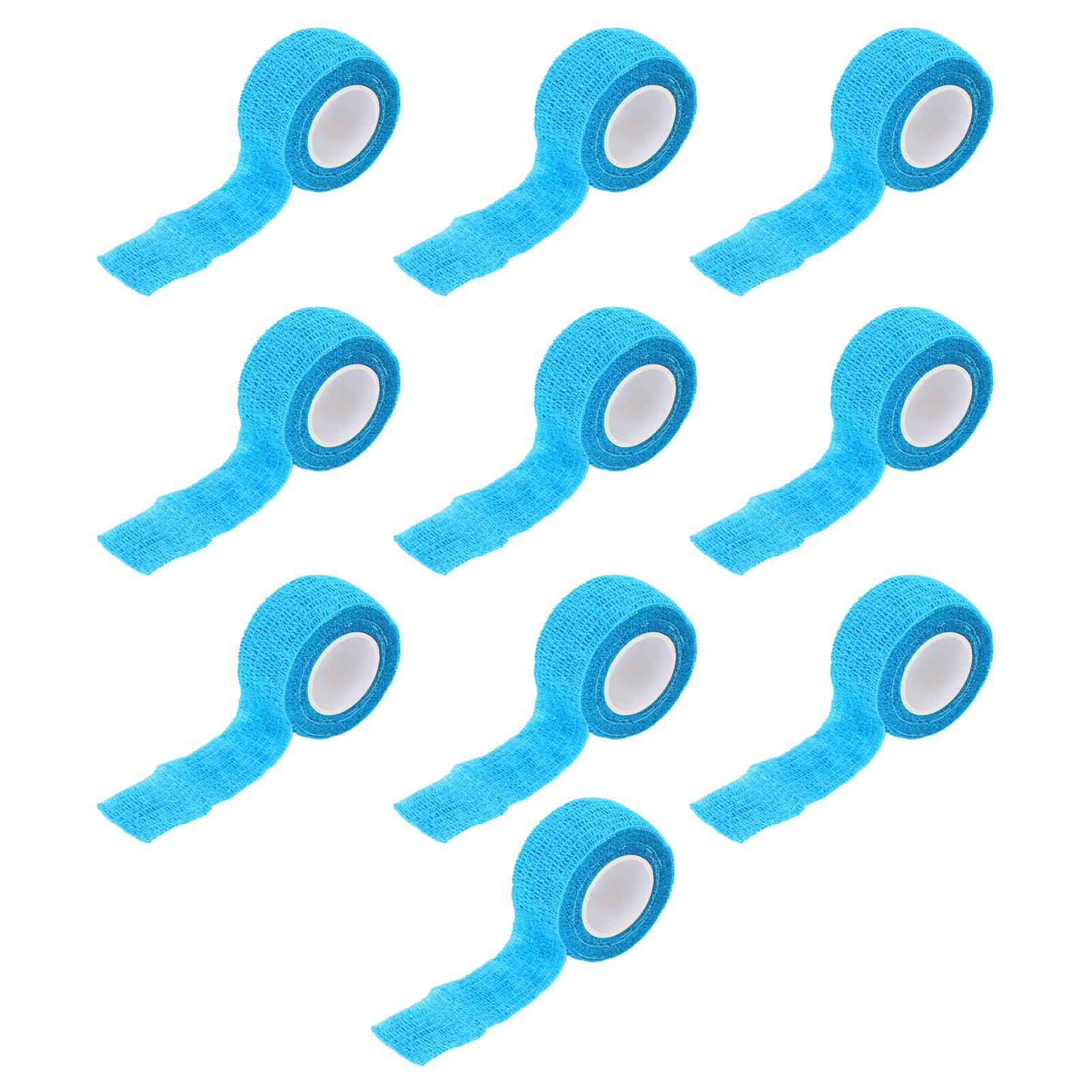 

10 шт. Многофункциональная самоклеящаяся повязка для защиты пальцев, эластичная, когезивная повязка 0,98 X светло-синий