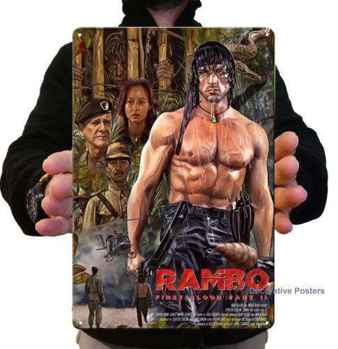 First Blood Sylvester Movie Metal Poster  Tin Sign  20x30cmAluminum 20x30cm（7.8x11.8inch）
