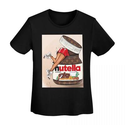 Koszulka Nutella Cutie Damska z Krótkim Rękawem Okrągły Dekolt Bawełniana Letnia Koszulka Streetwear
