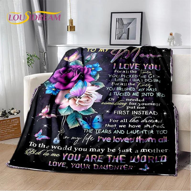 Presente Agradecimento Para Minha Mãe Pai Esposa Marido Carta Presente Cobertor, Cobertor Macio para Casa Quarto Cama Piquenique Escritório Capa de Sofá