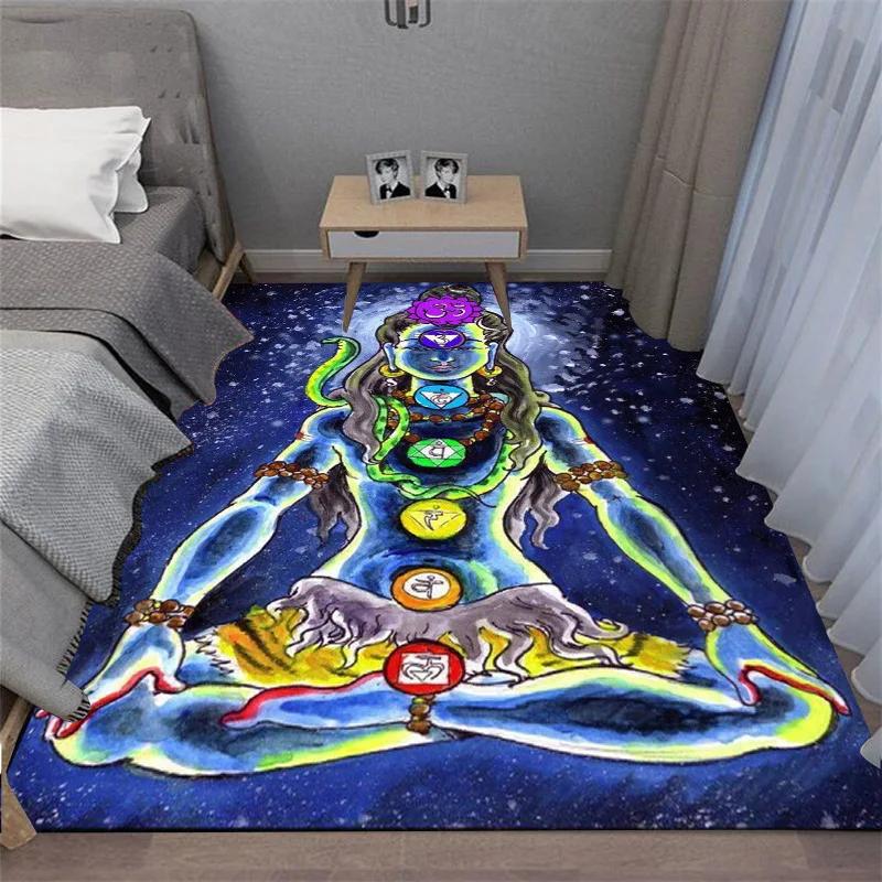3D Chakra Printed carpet non-slip carpet door mat Yoga mat bedroom decoration area rug bedroom decor birthday gift