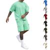 Herren Casual Kurzarm-T-Shirt und Cargoshorts Set Leichter atmungsaktiver Stoff Lockerer Schnitt Sommer-Outfit