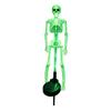 Automatic Dusk to Dawn Lamps Solar Skeleton Garden Stake Light, Halloween 3D Glowing Skull Yard Festive Outdoor Party Lighting Decor with LED,
