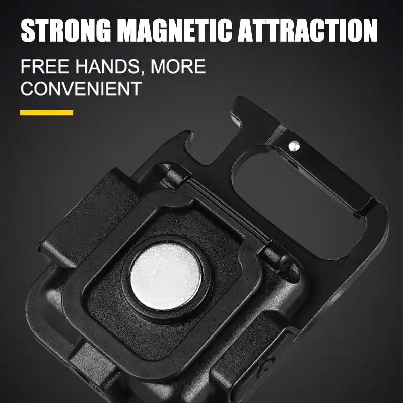 LED Mini Flashlight Super Bright COB LED Keychain Light Outdoor Emergency Camping Pocket Lamp With Tail Magnet Corkscrew