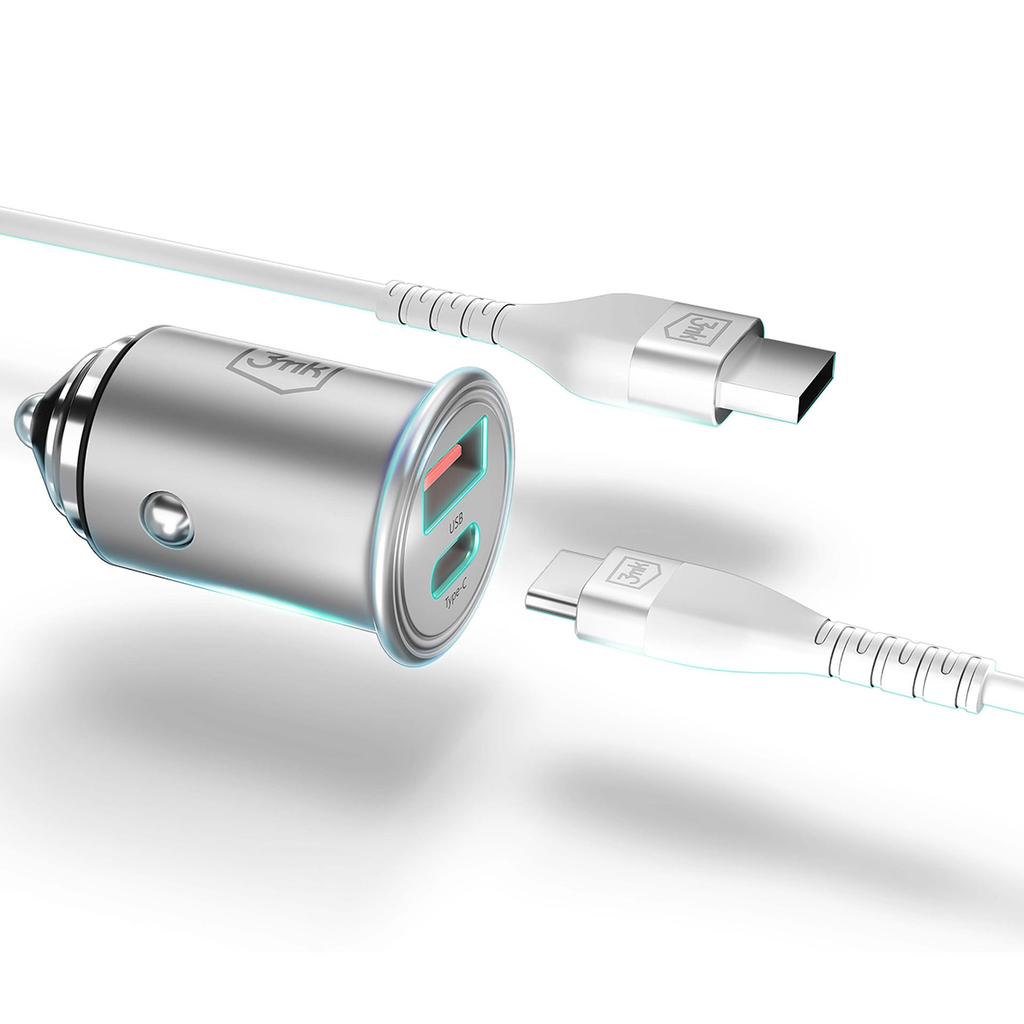 Accessories - 3Mk Hyper Car Charger 45W Pd Qc Pps Usb 1A1C Silver