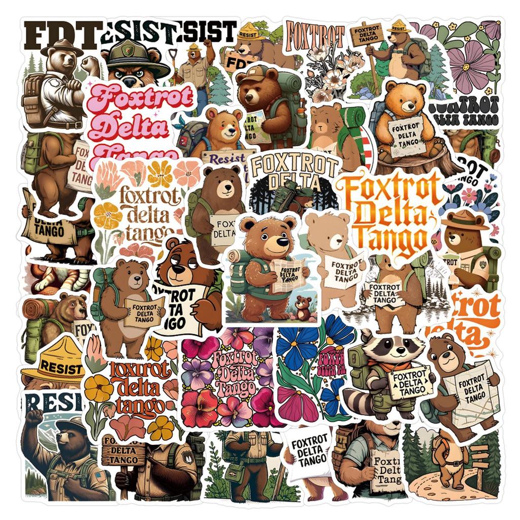 50 New Foxtrot Delta Tango Graffiti Stickers Scooter Suitcase Notebook Stickers