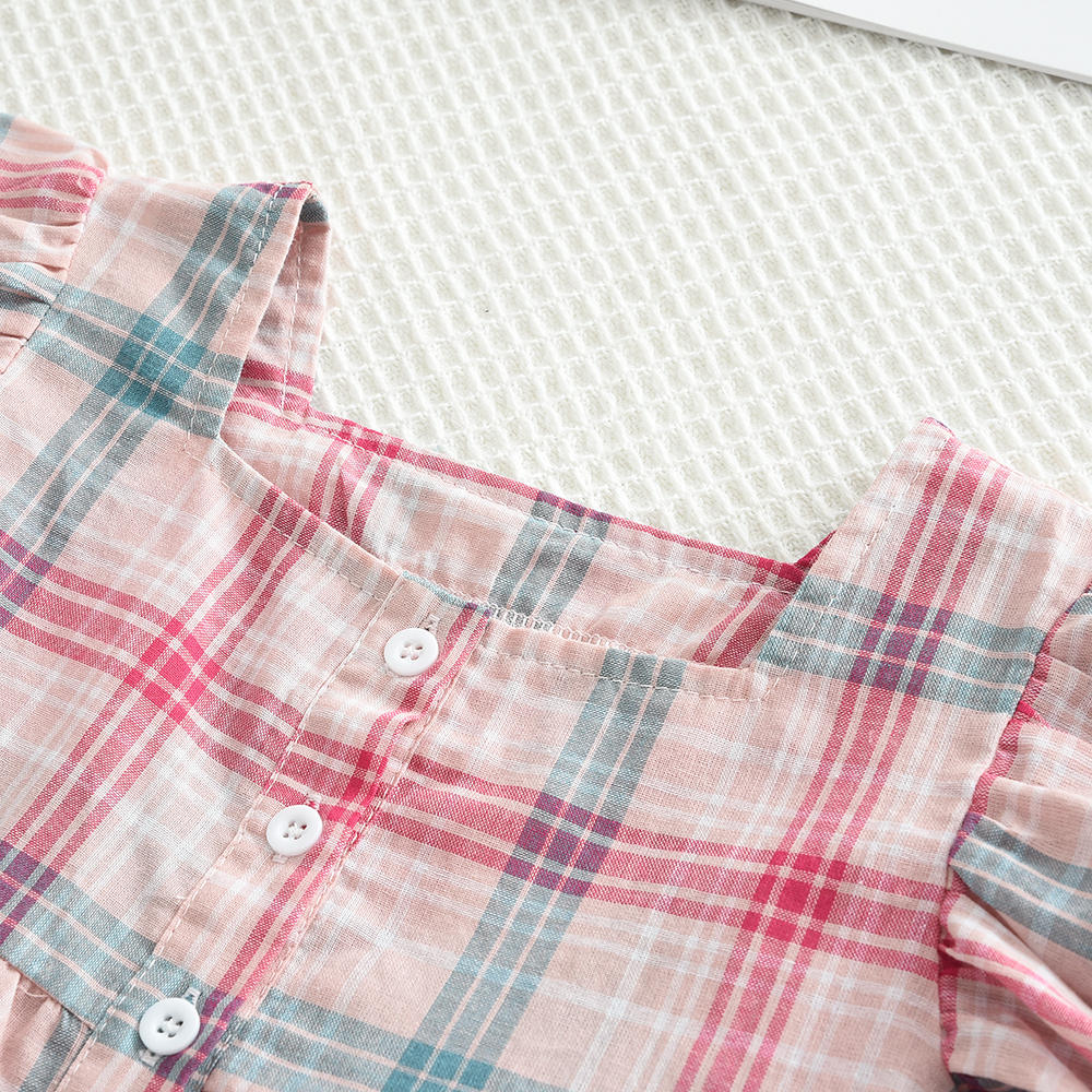 Girls Summer Fresh Sweet Casual Suit Short Sleeved Top+solid Wide Leg Pants Two-piece Set