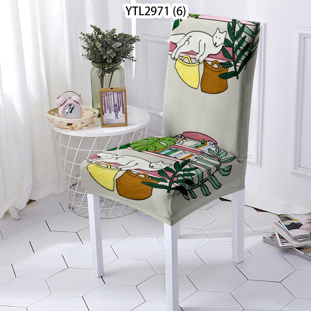 Animal Style Chairs Covers Cover For Dining Chair Cat Pattern Elastic Chairs Covers Case Stretch Home Removable Chair