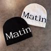 Streetwear Matin Letter Knitted Beanie Warmth Ear Protection Cold Cap Seasons