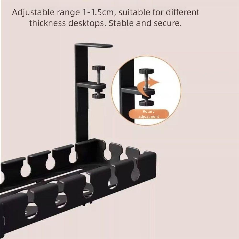 Sturdy Under Desk Cable Management Tray No Drilling Power Strip Cord Holder  for Home