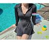 New Plus Size Conservative Long Sleeve Swimwear: Slimming, Belly-Concealing, Sun Protection, Student Sport Style, Diving Suit.