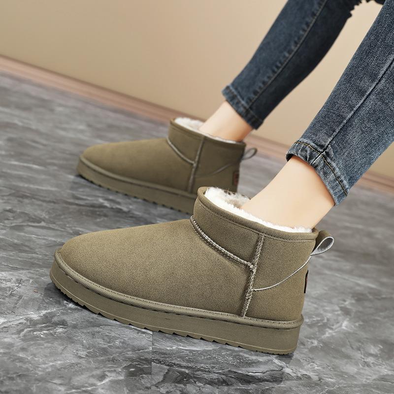 TUINANLE Nye dames vinter snøstøvler med tykt fløyelsfôr for sklisikkerhet, varme og komfort
