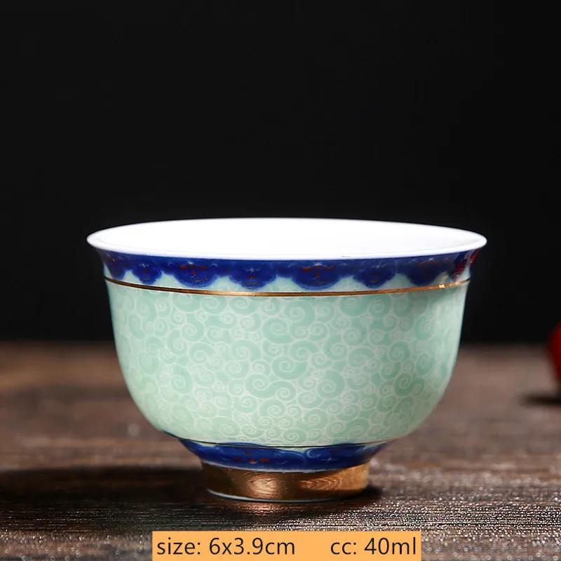 Jingdezhen Blue and White Porcelain Tea Cup Retro Ceramic Master Cup Traditional Tea Set Accessories Portable Tea Bowl