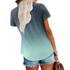 Womens Flowy Tunic Tops Short Sleeve Shirts Round Neck Ladies Blouses Summer Fashon