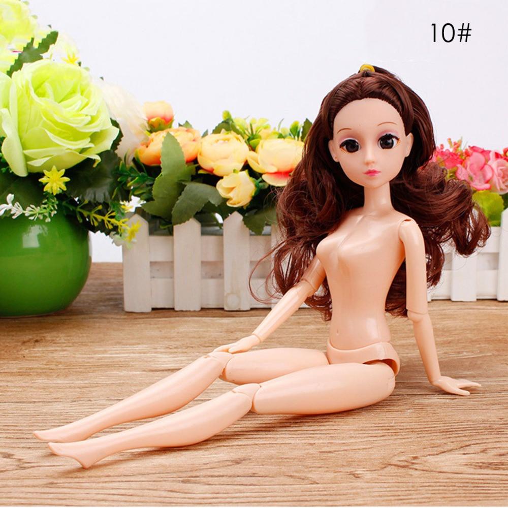 Color Hair 1 PC Nude Doll with Head for Dolls 11 Joint Moving Naked Bodies DIY Toys Accessories