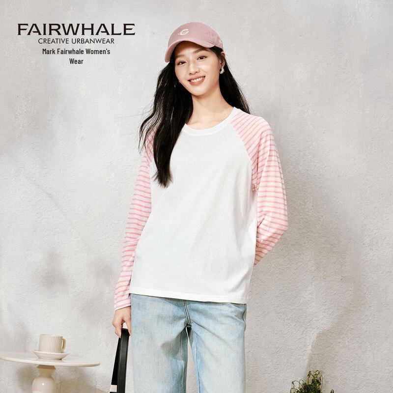 Mark Fairwhale Women's Striped Patchwork Long Sleeve T-Shirt