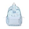 Star Print Backpack with Front Pocket and Side Drawstring Pockets for School and Casual Use