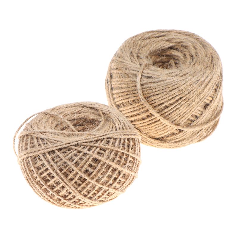 Durable Burlap Jute Rope 2-5mm Thick 1/200M Long Non-Toxic Twine for DIY Gift Wrapping Gardening Cat Tree Building
