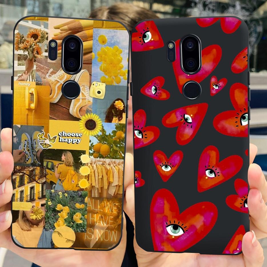 Para LG G7 thinQ Funda G710EM LM-G710 G710 Cubierta Pintada de Lujo Fundas de Teléfono de Silicona Suave Para LG G7 ThinQ Cubiertas Traseras 6.1'' Parachoques