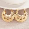 Scalloped Edge Heart Hollow Filigree Hoop Huggie Earrings Ethnic New Chinese Style Women Jewelry