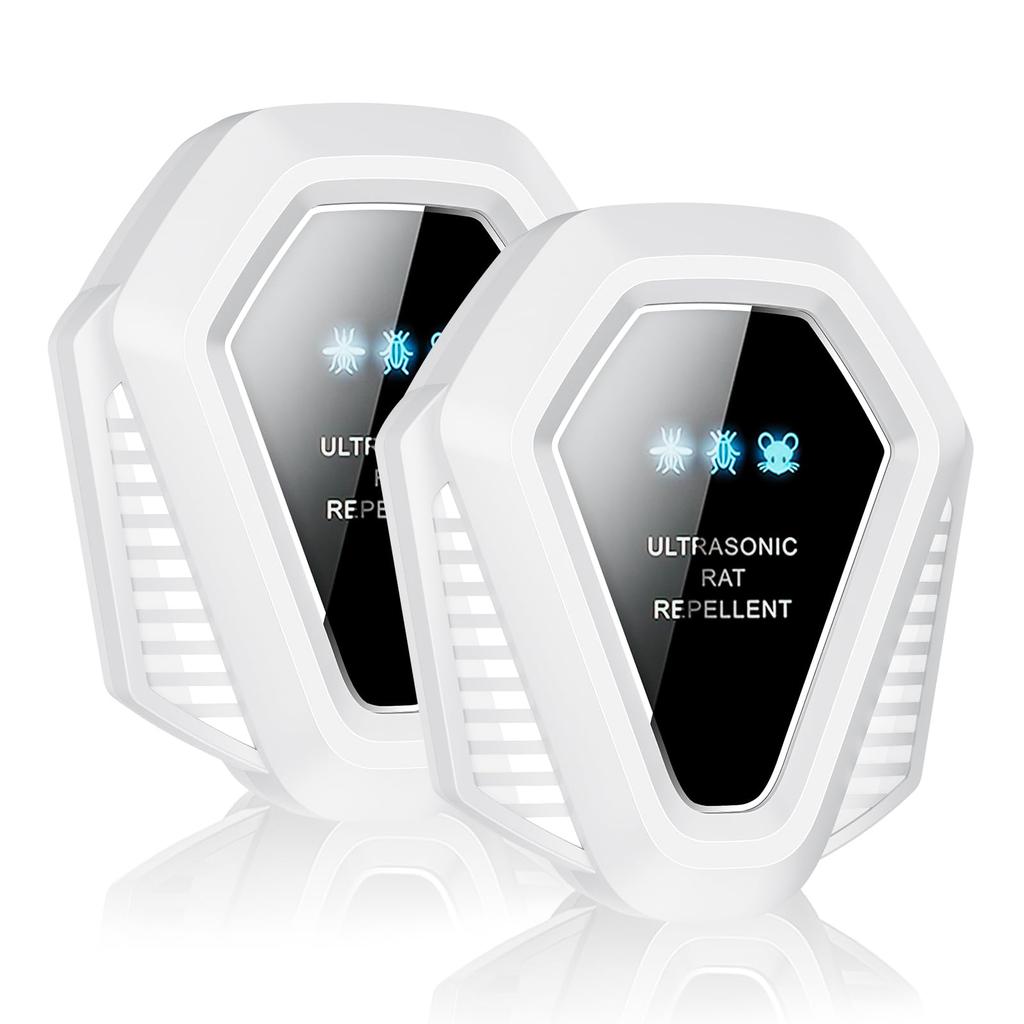 VOVAQI Ultrasonic Rodent Repellent Upgraded Pest Control Ultrasonic Insect Effective Outlet Energy Powerful 3 Types of Ultrasonic Effective Against