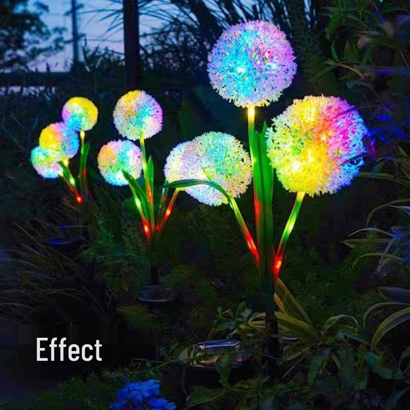 Solar Dandelion Flower Courtyard Light - Outdoor Decorative Onion Ball Atmosphere Lamp