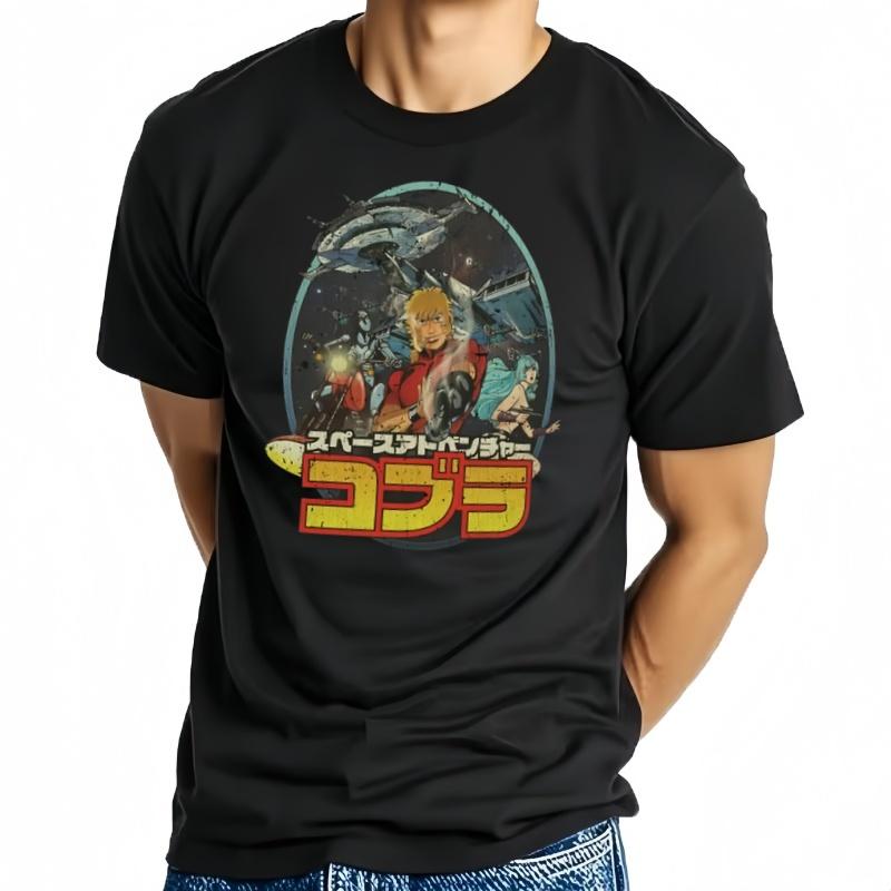 Space Adventure Cobra Tshirt Anime Tshirt Man Sweat Men Harajuku Streetwear Graphic T Shirts Oversized 100 Cotton