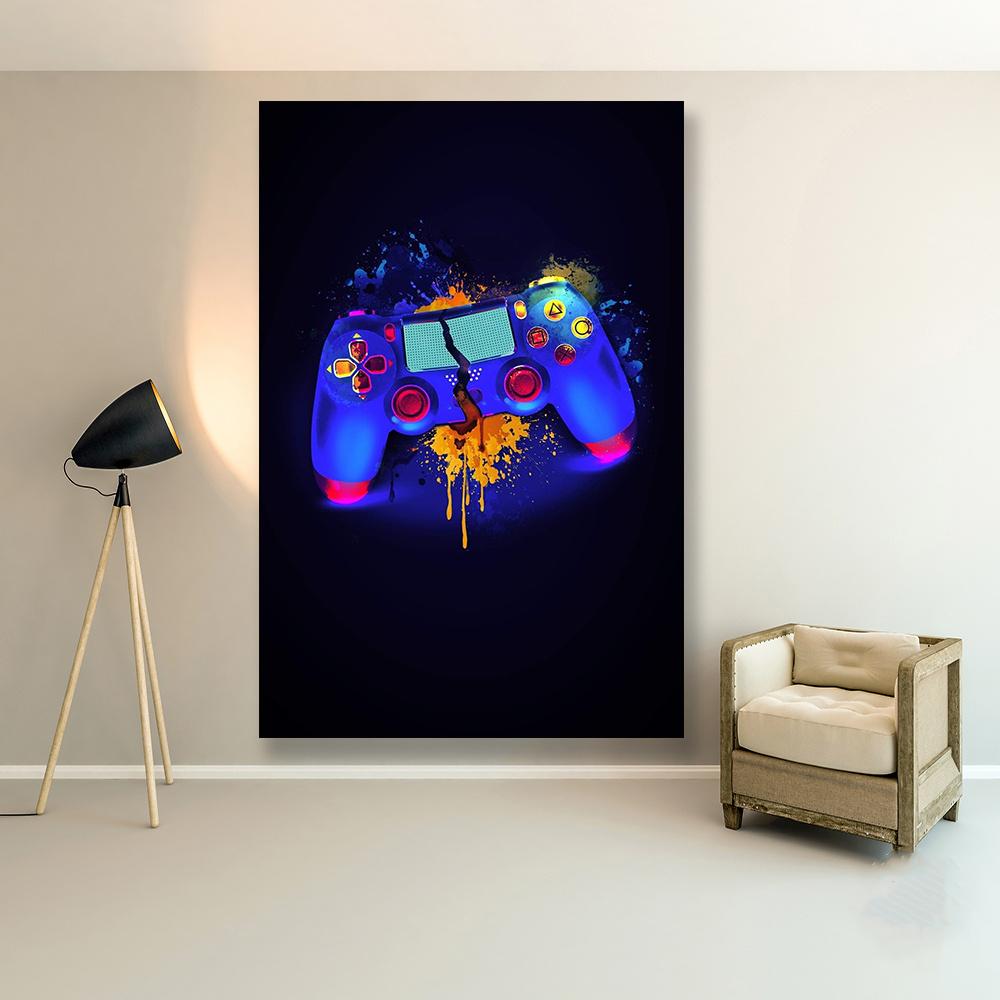 Rám z masivního dřeva Herní rukojeť Plátno Barevná stěna Umělecké obrazy Gamepad Obrazy plakátů Obývací pokoj Herna Domácí dekorace Dárky pro hru