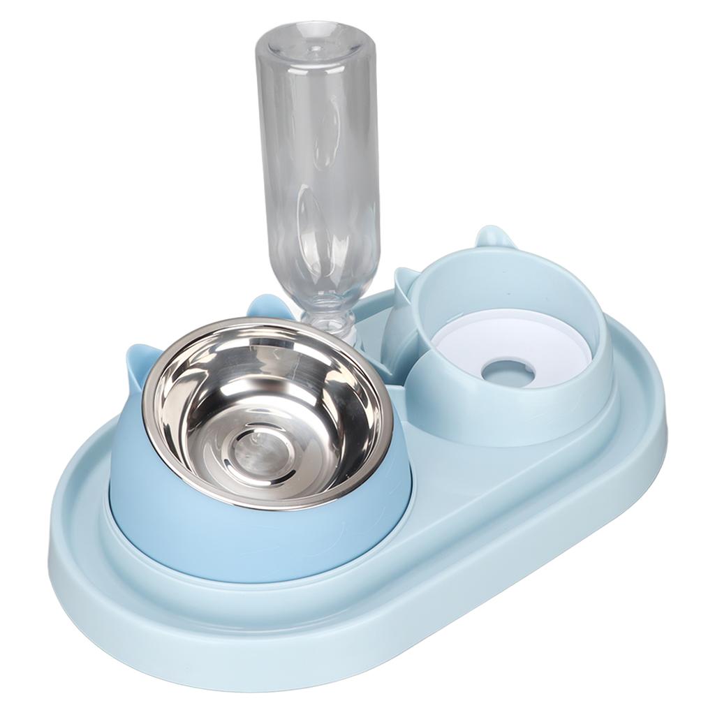 Cat Food and Water Bowl Set Slow Feeding Automatic Drinking Water and Cat Food Bowl for Puppy