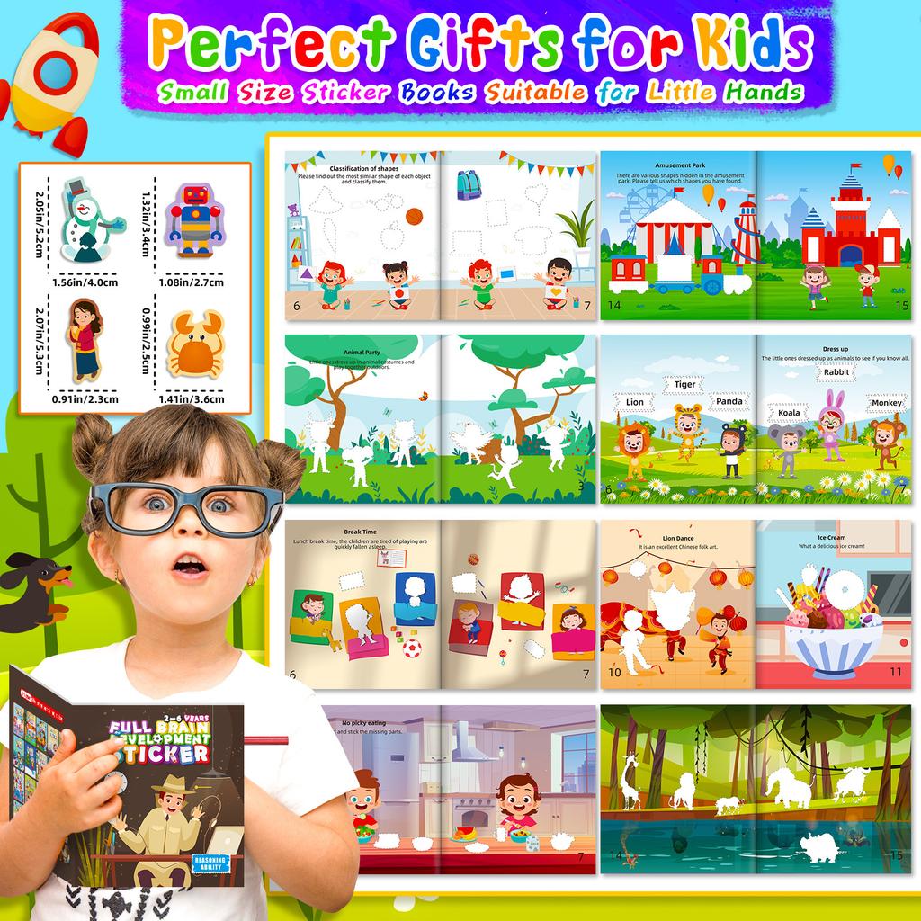 20 Volumes Children'S Whole Brain Development Thinking Training Sticker Books Children'S Enlightenment Essential Toys Sticker Books