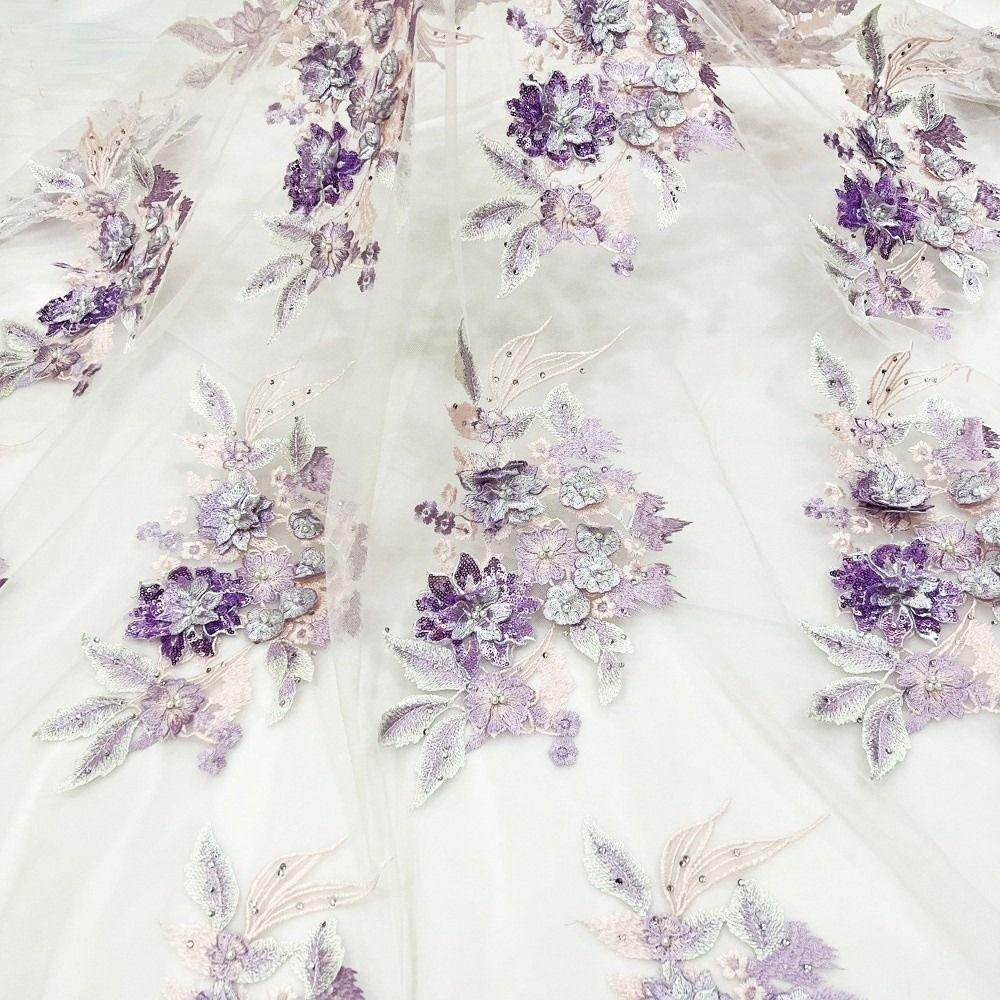 Delicate Flower Embroidered Patches Three-dimensional Clothes Patches  Wedding Dress