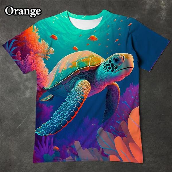 

Underwater World Cute Sea Turtle 3D Printing Animal T-shirts Hip-hop Harajuku Fashion Men s T-shirts 5XL