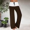 Women's Drawstring Elastic Waistband Wide Leg Color Matching Casual Pants