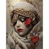 DIY Roses and Women Pearl Diamond Art Kits Without Frame 30x40cm Gem Art Diamond Painting Kits for Adults/Beginners Gift Idea Home Wall Decor
