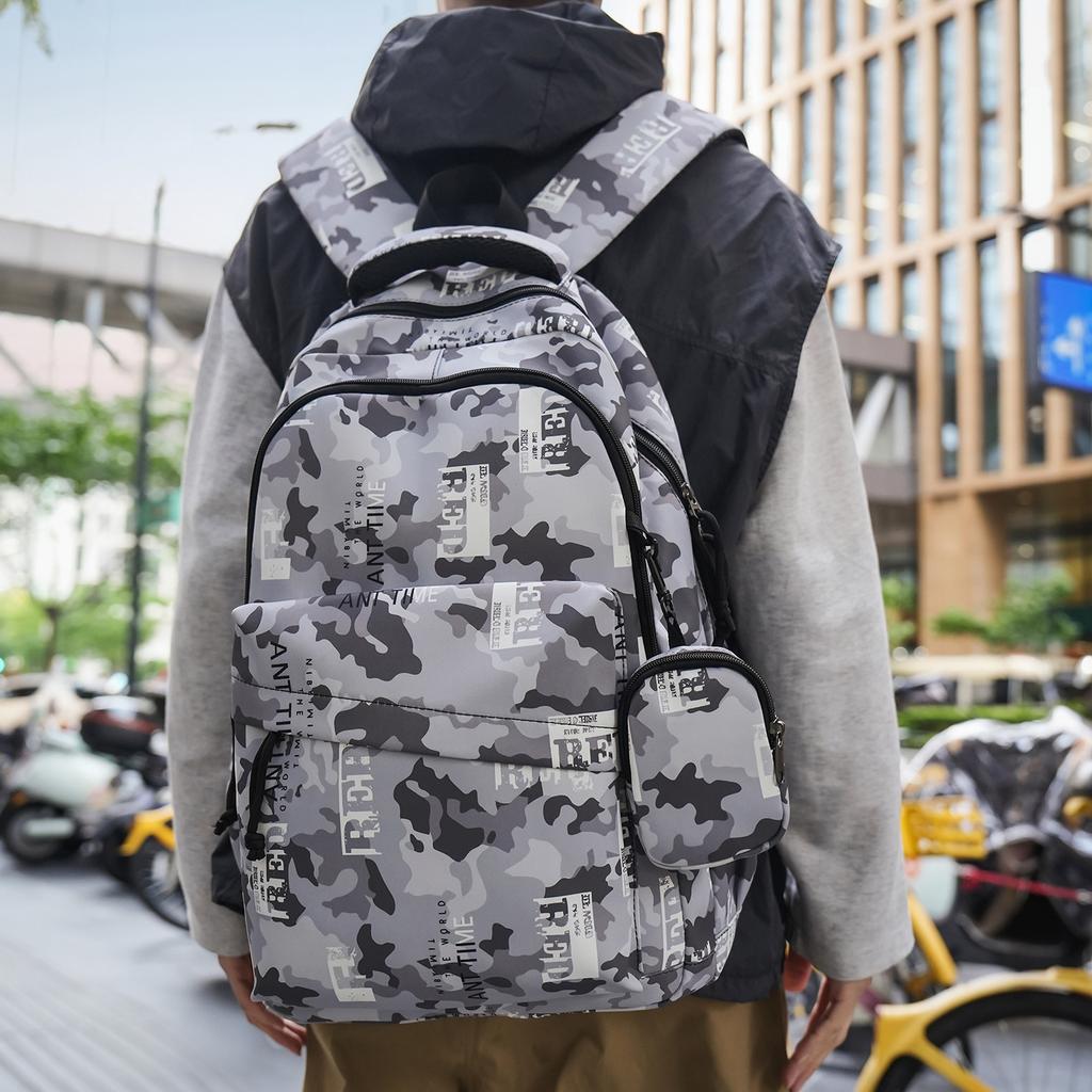 Schoolbag Classic Camouflage Schoolbag Female New Leopard Print College Student Light Leisure Travel Backpack Large Capacity Backpack Versatile