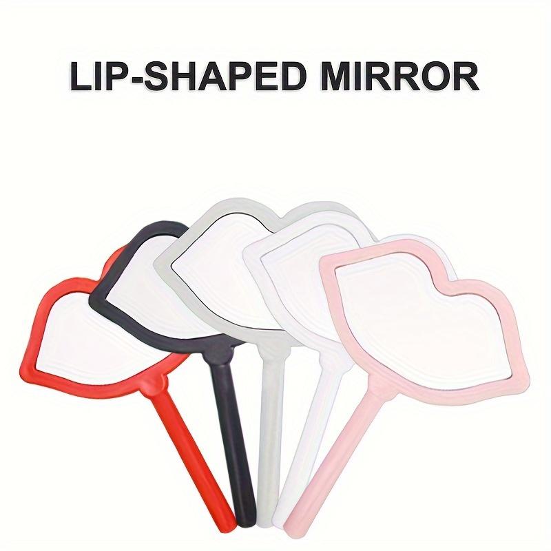 New Household Lip-shaped Handheld Mirror with High-definition and Convenient Handle