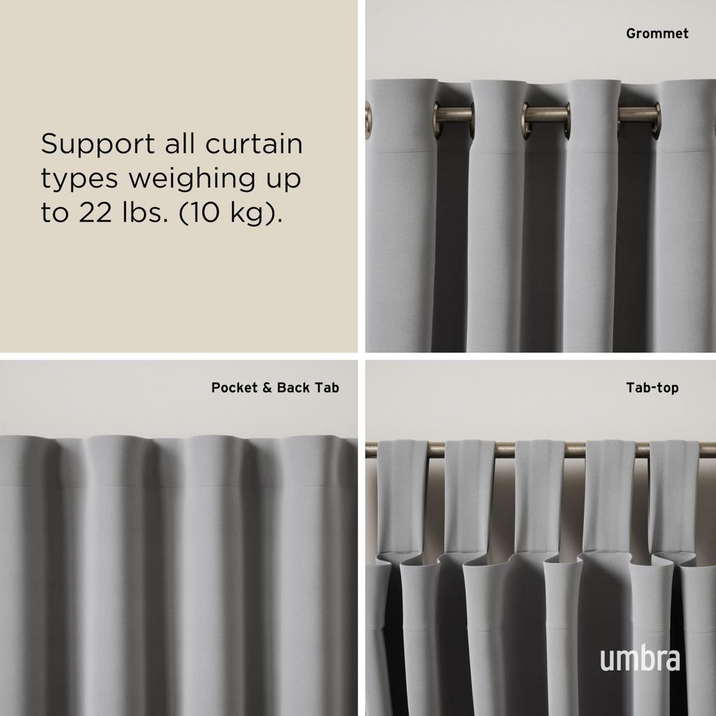 Official Umba Loop Curtain Nickel Rod,