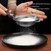 AEE2-Punch Hole Sieve Fine Mesh Stainless Steel Small Colander Strainer With Handle Metal Mini Sifter Set Of 2 For Kitchen