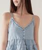 MUSINSA STANDARD WOMAN Women'S Check Frill Sleeveless Top [Blue]
