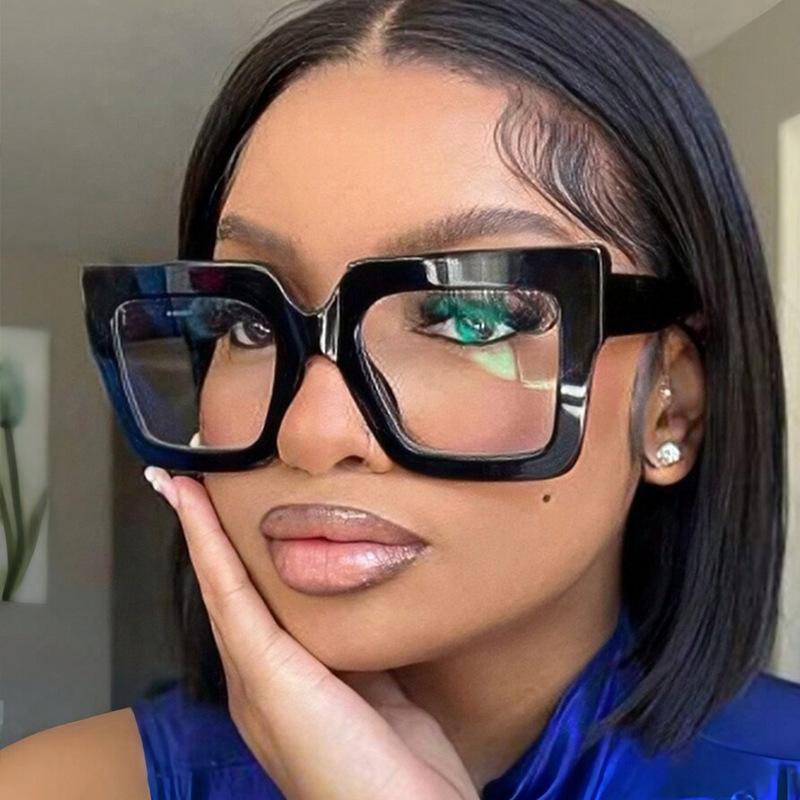 Square Shape Woman Eyeglasses Bohemian Style Blue Light Blocking Glasses for Women New Style Decorative Glass