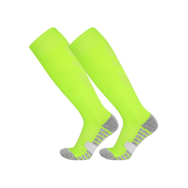 

Men s High-Top Anti-Slip Football Socks: Thick Towel Bottoms, Long Design for Kids Sports S (fits shoe size 28-33) флуоресцентный зеленый